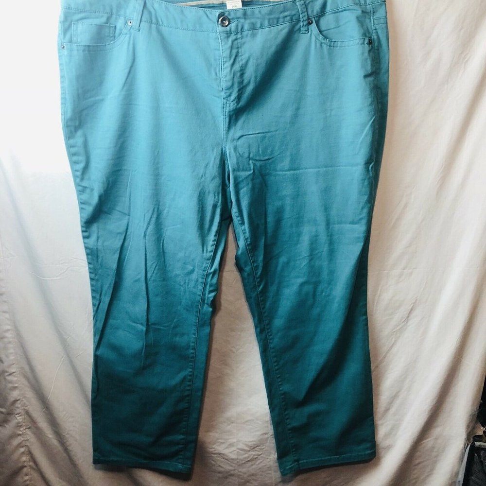 Sonoma Womens Pants Plus Size 24W Green PM43